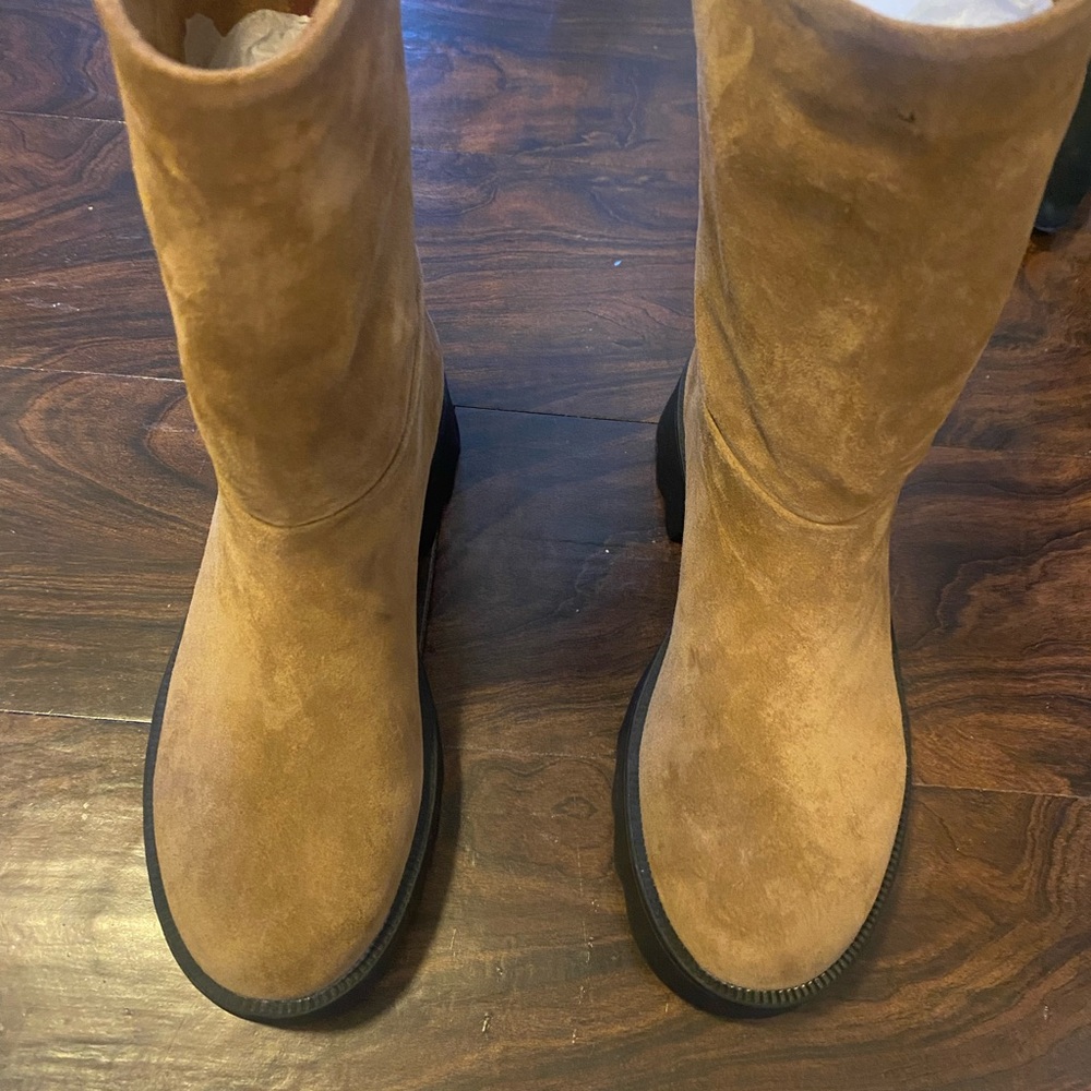 Knee High Golden Tan Suede Boots